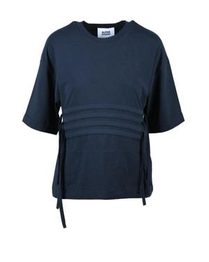 Alpha Studio Dark Cotton Elastane T-Shirt - Blue