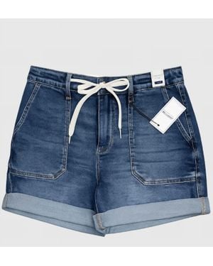 Judy Blue Mckayla High Waisted Cuff Jogger Shorts - Blue