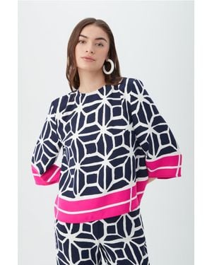 Trina Turk Muria 3/4-Sleeve Top - Multicolor