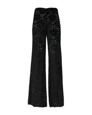 forte_forte Devoré Velvet Wide-Leg Flared Pants - Black