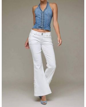 Hidden Jeans Happi Low Rise Flare Jeans - White