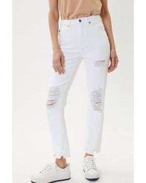 Kancan Ocean Breeze High Rise Distressed Jeans - White