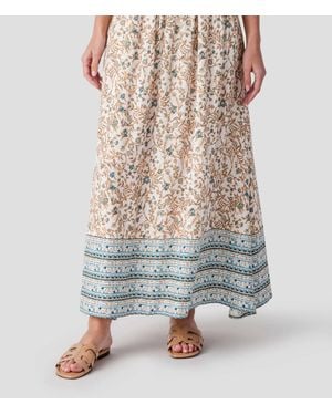 Elan Whimsy Print Maxi Skirt - Blue