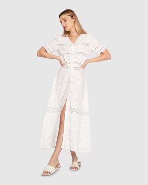 Belle & Bloom Summer Breeze Lace Midi Dress - White