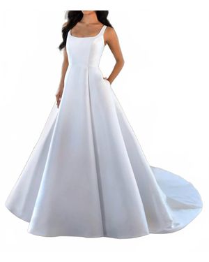 Stella York Classic Square Neckline Wedding Dress - Blue