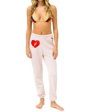 Aviator Nation Bolt Heart Sweatpants - Red