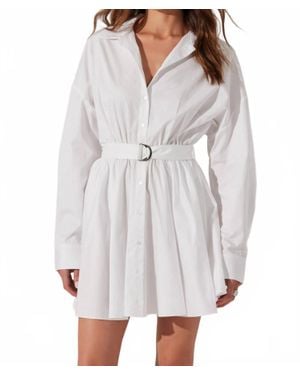 Astr Winica Poplin Mini Dress - Gray