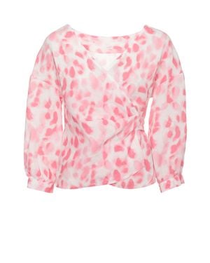 120% Lino Print Linen Blouse - Pink