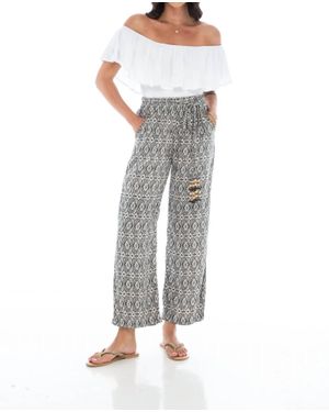 Skemo Ikat Print Rayon Pants - Gray