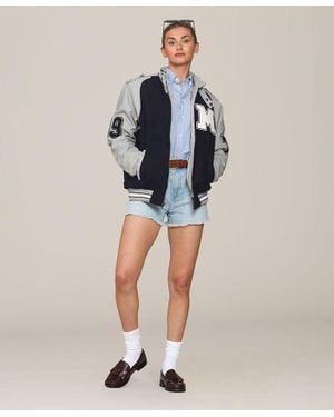 Members Only Oversized Varsity Jacket - Blue