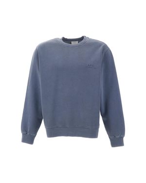A.P.C. Fernando Organic Cotton Crewneck Sweatshirt - Blue