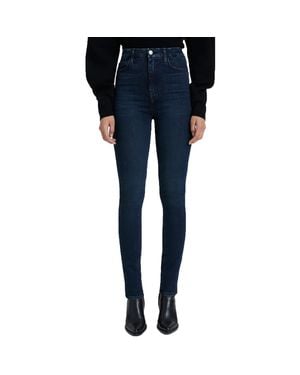 7 For All Mankind Ultra High Rise Medium Wash Skinny Jeans - Blue