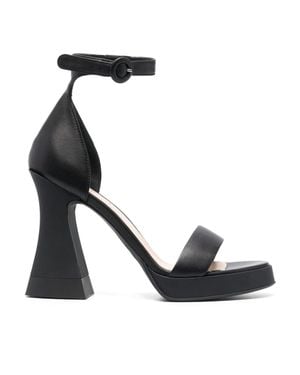 Agl Attilio Giusti Leombruni Janis Leather Chunky Heel Sandals - Black