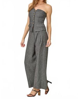 Mystree Sparkle Pinstripe Tube Top - Black