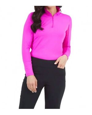 IBKUL Long Sleeve Mock Neck Top - Pink