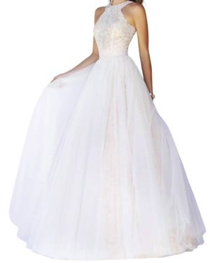 Sherri Hill Beaded Long Prom Dress - White