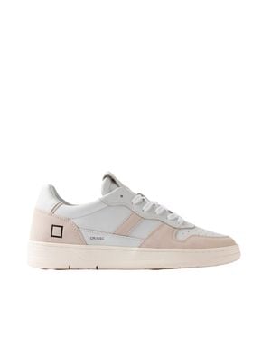 Date Punta Traforata Low-Top Sneakers With Perforated Detailing - White