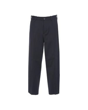 Nine:inthe:morning Tailored Wool Pants With Straight Leg Design - Blue