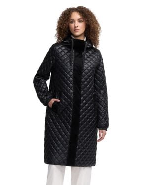 Pajar Peridot Diamond Quilted Longline Shacket - Black