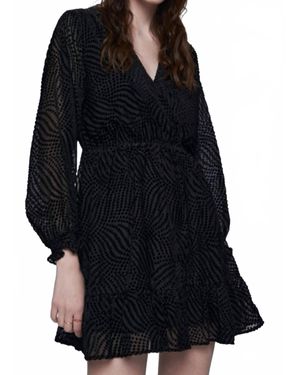 WILD PONY Isabella Microdot Midi Dress - Black