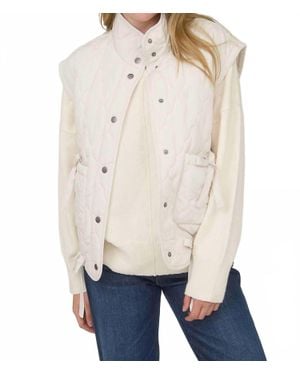 Blu Pepper Tie-Detail Snap-Button Quilted Puffer Western Vest - Natural