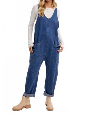 Bluivy Relaxed Fit Denim Jumpsuit - Blue