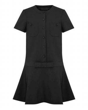 Theo the Label Daphne Fluted Mod Dress - Black