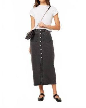 Rolla's Sailor Denim Midi Skirt - Black