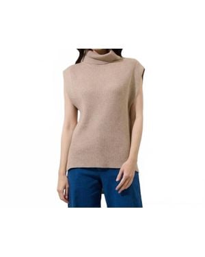Sugarlips Aleida Turtleneck Sleeveless Sweater Top - Blue