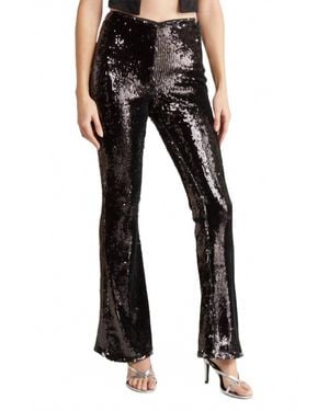 TOPSHOP Sequin Flare Pants - Black