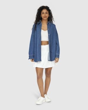 Belle & Bloom Into Him Oversized Denim Shirt - Blue