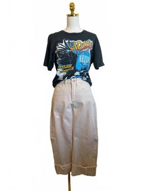 Flying Monkey Barrel Cuff Jean - White