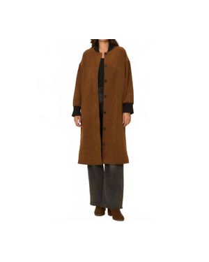 Cozy Co. Rustic Corduroy Trench Coat - Brown