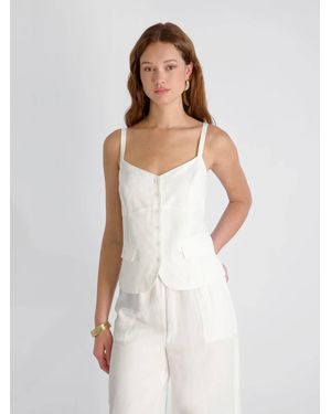 French Connection Cooper Linen Tailored Cami - White