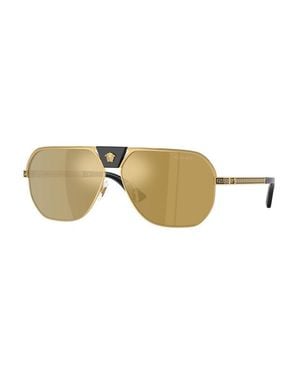 Versace Sunglasses Aviator Full Rim, Frame And With Mirror Lens Ve229410025A - Metallic