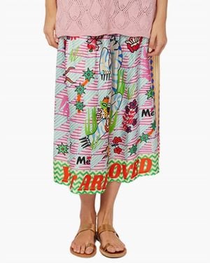ME 369 Elizabeth Printed Midi Skirt - Multicolor
