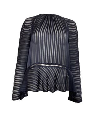 Zimmermann Mesh Striped Blouse - Black