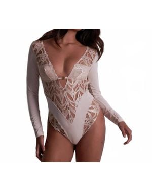 Aubade My Desire Long Sleeve Bodysuit - Metallic