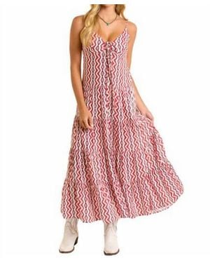 Rock & Roll Denim Halter Smocked Maxi Dress - Pink