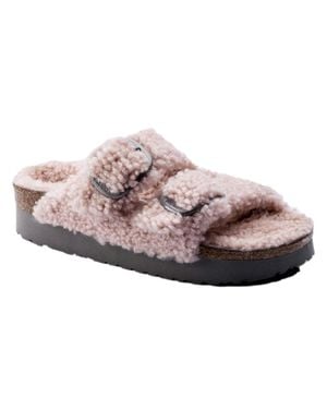 Birkenstock Arizona Big Buckle Platform Sheariing Teddy Crystal Rose 1017643 - Pink