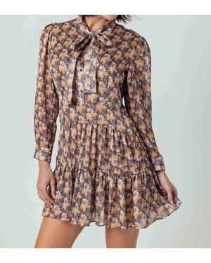 Sundays Ziva Floral Mini Dress - Brown