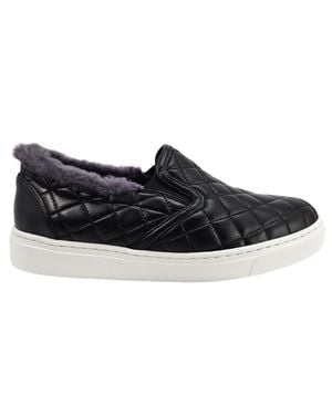 Madison Maison Quilted Leather Shearling Slip On Sneaker - Black