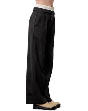 Moon River Layered Waistband Pants - Black