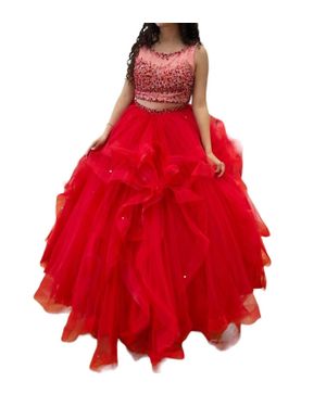 House of Wu Scoop Neck Quinceañera Dress - Red