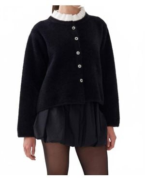 Nocturne Crystal Embellished Buttoned Cardigan - Black
