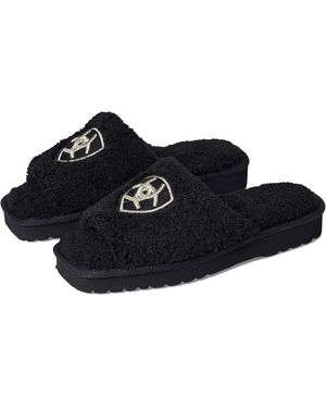 Ariat Cozy Ar2697-001 Slipper Fleece Embroidery Slide Jobb1604 - Black