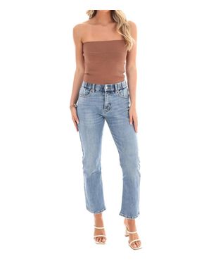 Listicle Carefree Days Knit Bandeau Top - Blue