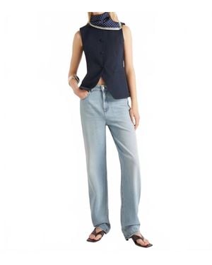 Marella Cotton Gabardine Gilet - Blue