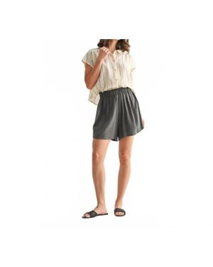 Fun 2 Fun Flowy Linen Shorts - Black