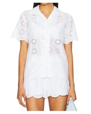 Beach Riot Lexie Button Top - White